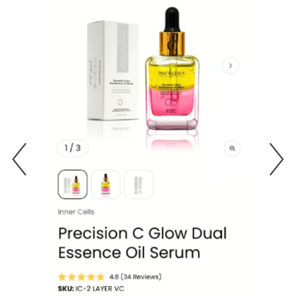 Precision C Glow Dual Essence Oil Serum - Pink & Yellow